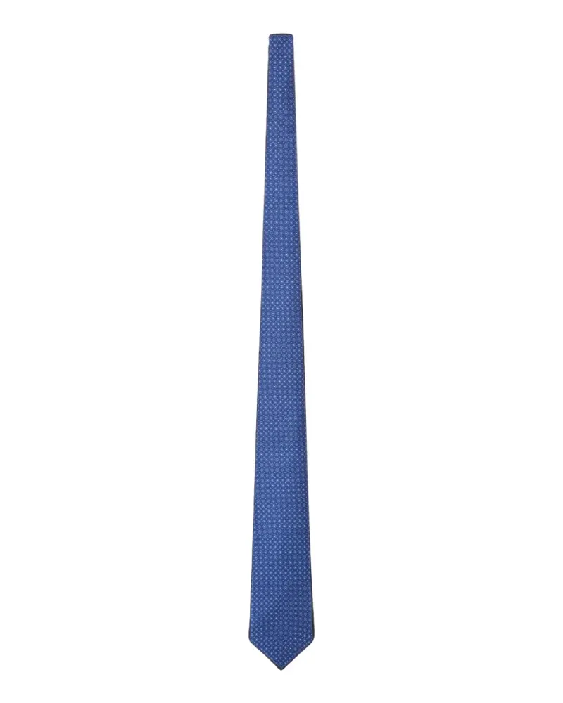 Kiton Seidenkrawatte mit geometrischem Print - Blau Blau