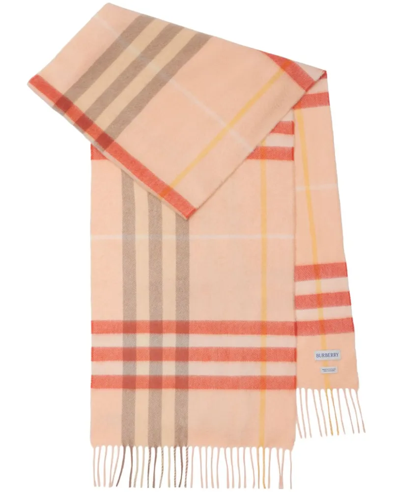 Burberry Kaschmirschal mit Check - Rosa Rosa