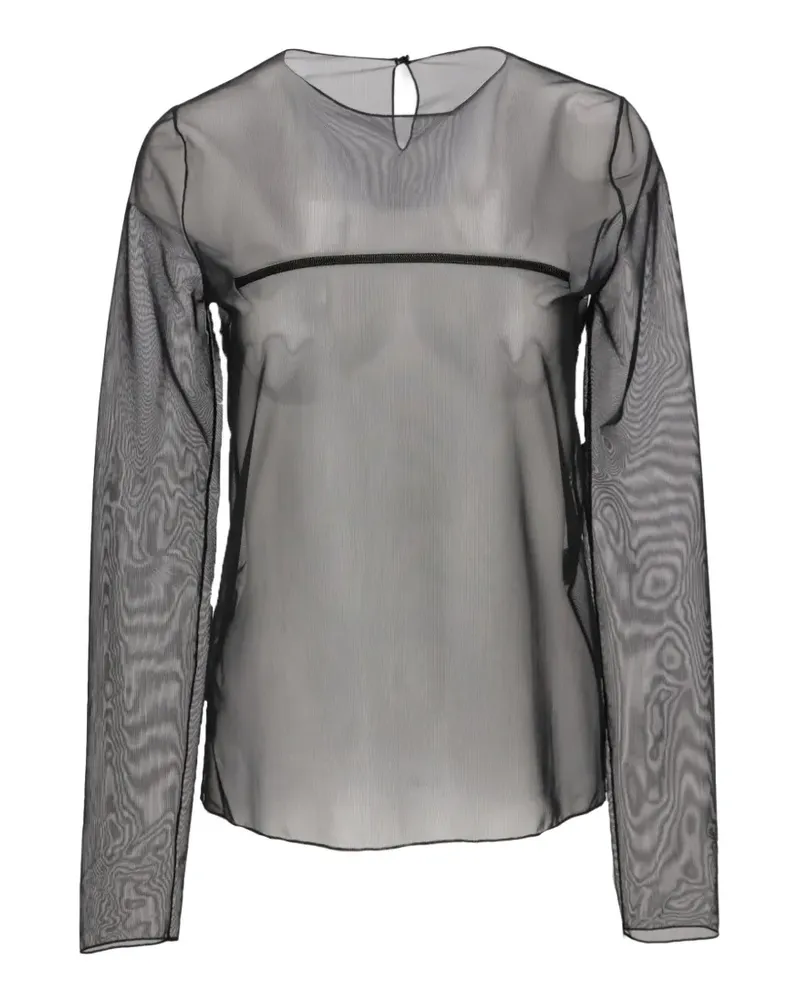 Tom Ford Semi-transparente Bluse - Schwarz Schwarz