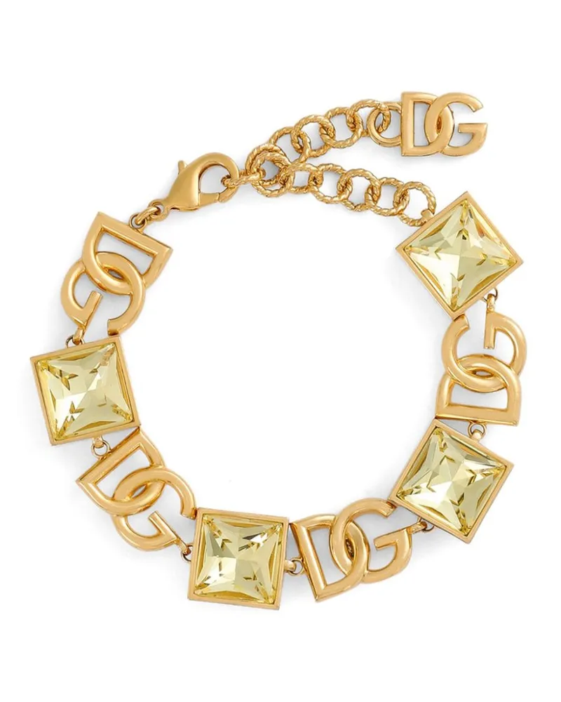 Dolce & Gabbana Armband mit Logo-Perlen - Gold Gold