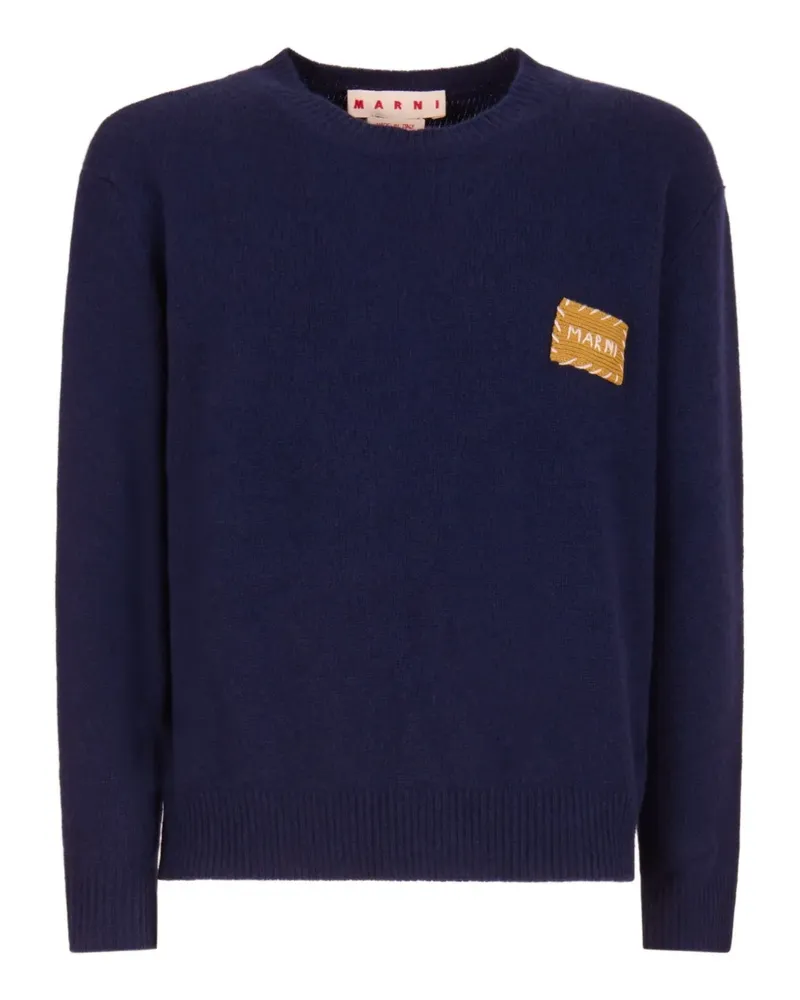 Marni Sweatshirt mit Logo-Patch - Blau Blau
