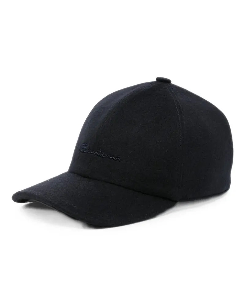Santoni Baseballkappe aus Kaschmir mit Logo - Blau Blau