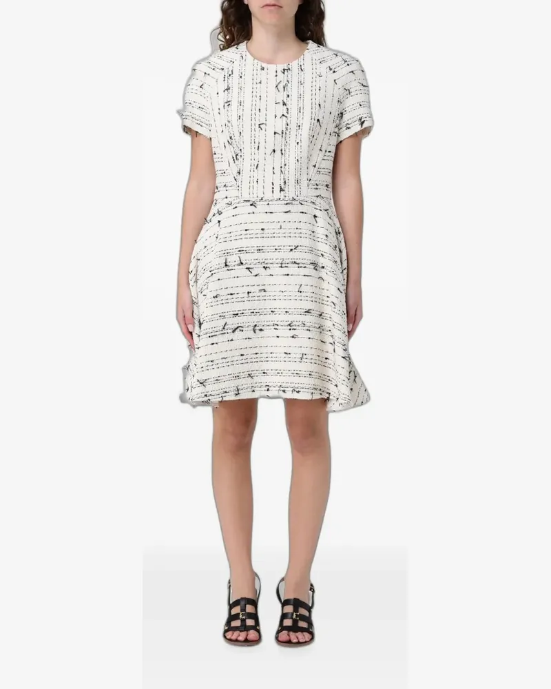 HUGO BOSS tweed short-sleeve mini dress - Weiß Weiß
