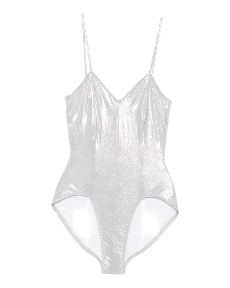 Norma Kamali Wonderwoman Mio metallic swimsuit - Silber Silber