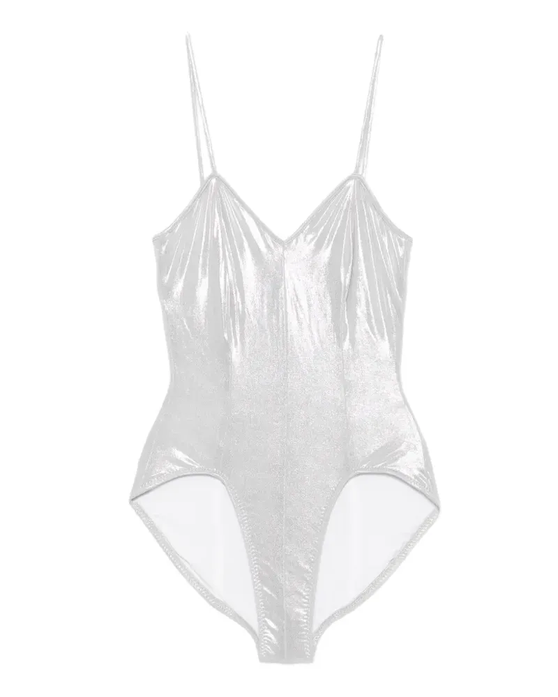 Norma Kamali Wonderwoman Mio metallic swimsuit - Silber Silber