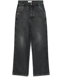 AMI Paris Tief sitzende Straight-Leg-Jeans Schwarz