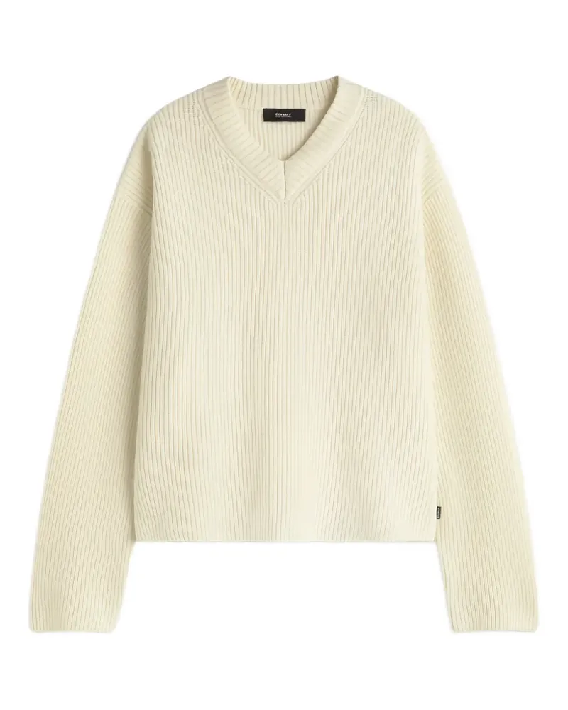 ECOALF Lara ribbed V-neck sweater - Weiß Weiß
