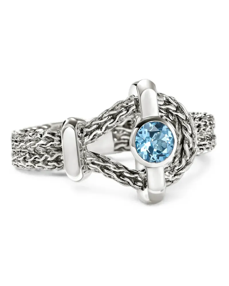 John Hardy Icon Ring mit blauem Topas - Silber Silber