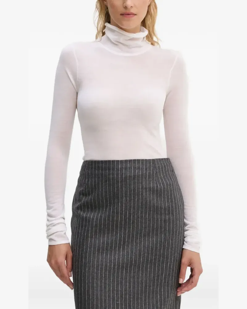 A.L.C. A C. Langarmshirt mit Rollkragen - Weiß Weiß
