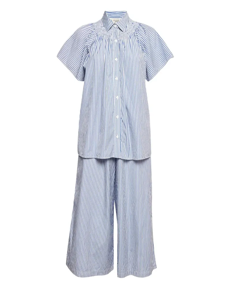 Max Mara 2024 Set aus gestreiftem Hemd und Hose - Blau Blau