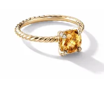 18kt Chatelaine Gelbgoldring mit Diamanten