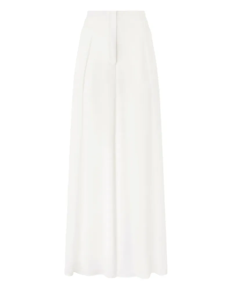 Genny Wide-Leg-Hose mit Bundfalten - Weiß Weiß