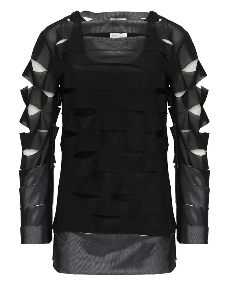 Gloria Coelho Oberteil mit Cut-Outs - Schwarz Schwarz