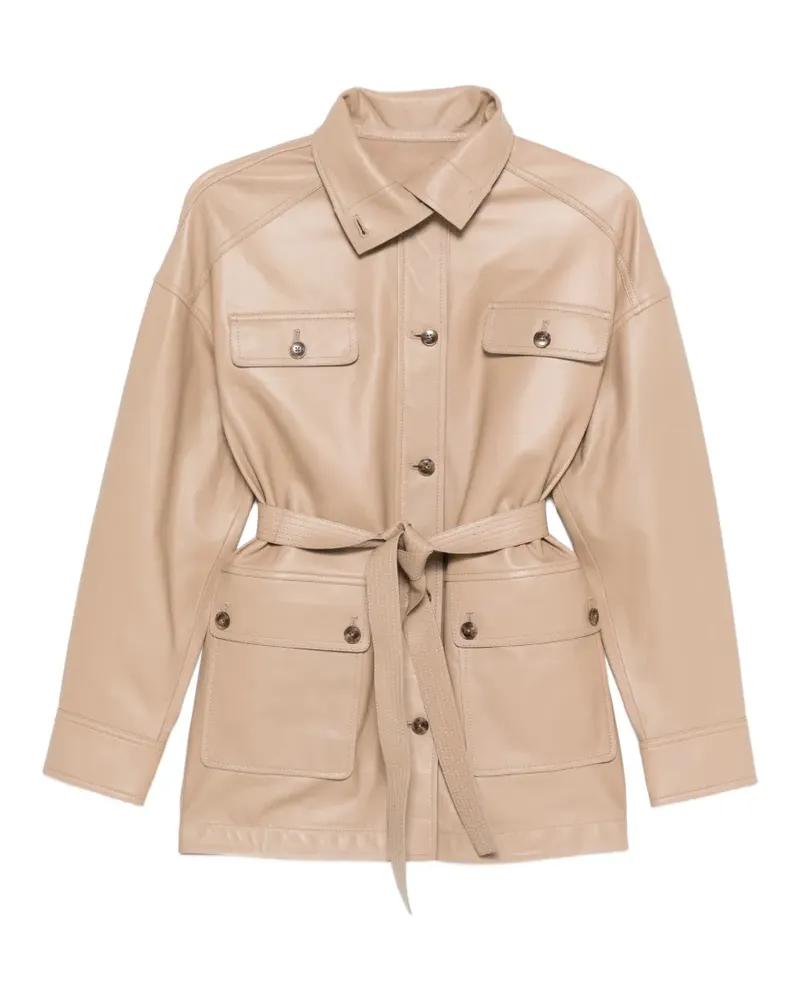 Yves Salomon Jacke mit Knöpfen und Gürtel - Nude Nude