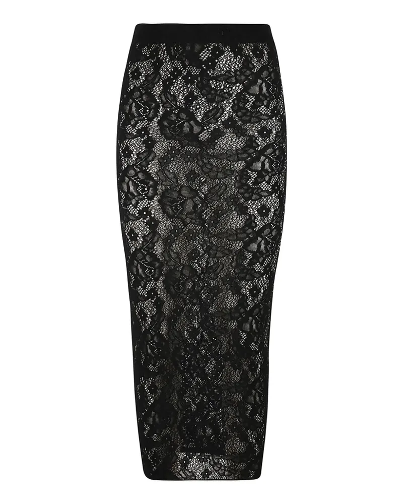 Wolford floral-lace pencil midi skirt - Schwarz Schwarz