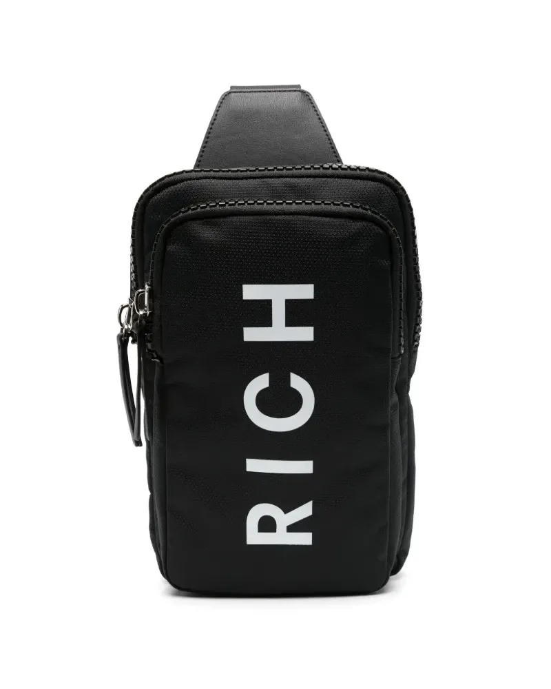 John Richmond Rucksack mit Logo-Print - Schwarz Schwarz