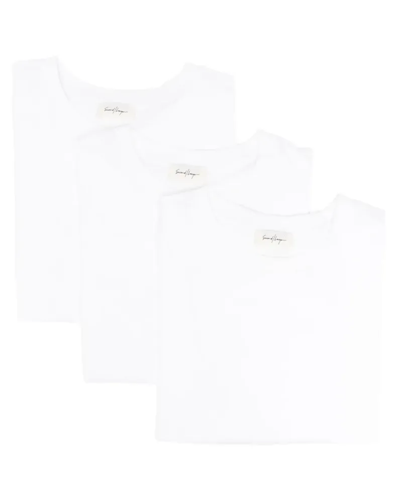 Second/Layer T-Shirts mit rundem Ausschnitt (3er-Set) - Weiß Weiß