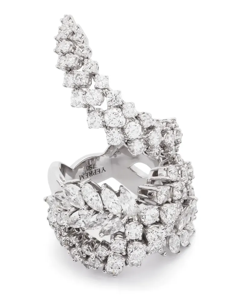 YEPREM 18kt Weißgoldring mit Diamanten - Silber Silber