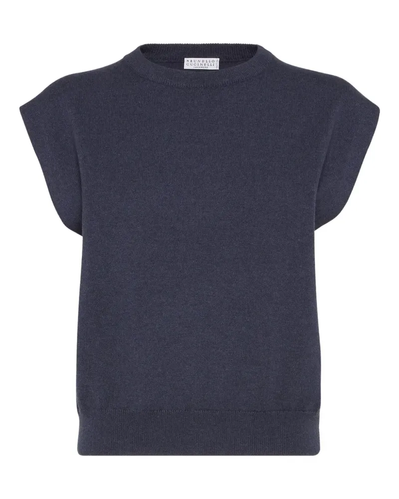 Brunello Cucinelli Kaschmirpullover mit Rundhalsausschnitt - Blau Blau