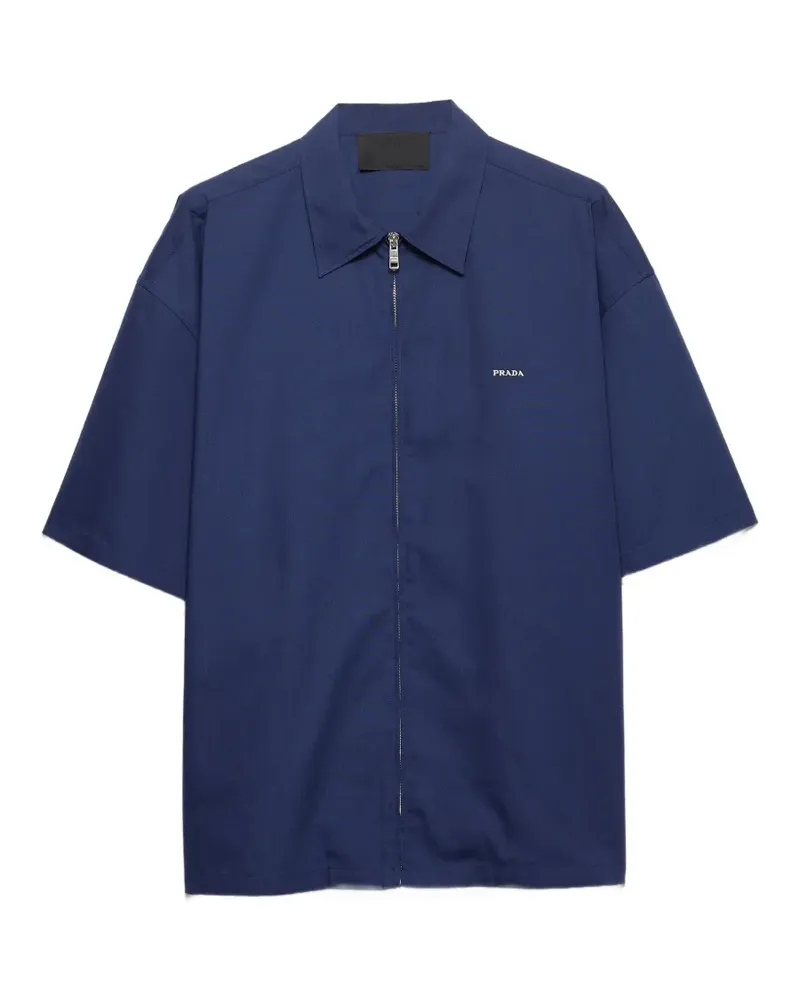 Prada short-sleeved technical cotton shirt - Blau Blau
