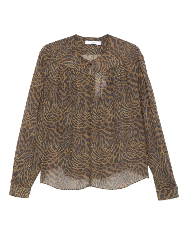IRO Bluse mit Animal-Muster - Braun Braun