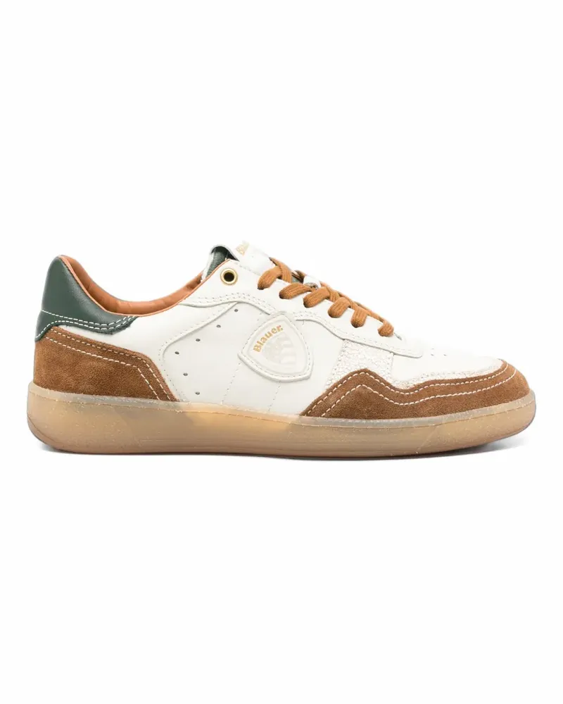 Blauer Sneakers mit Wildledereinsatz - Weiß Weiß