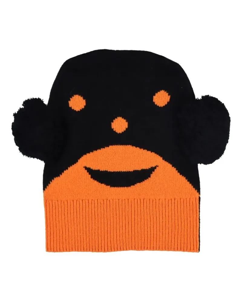 Walter van Beirendonck Beanie mit Bommel - Schwarz Schwarz