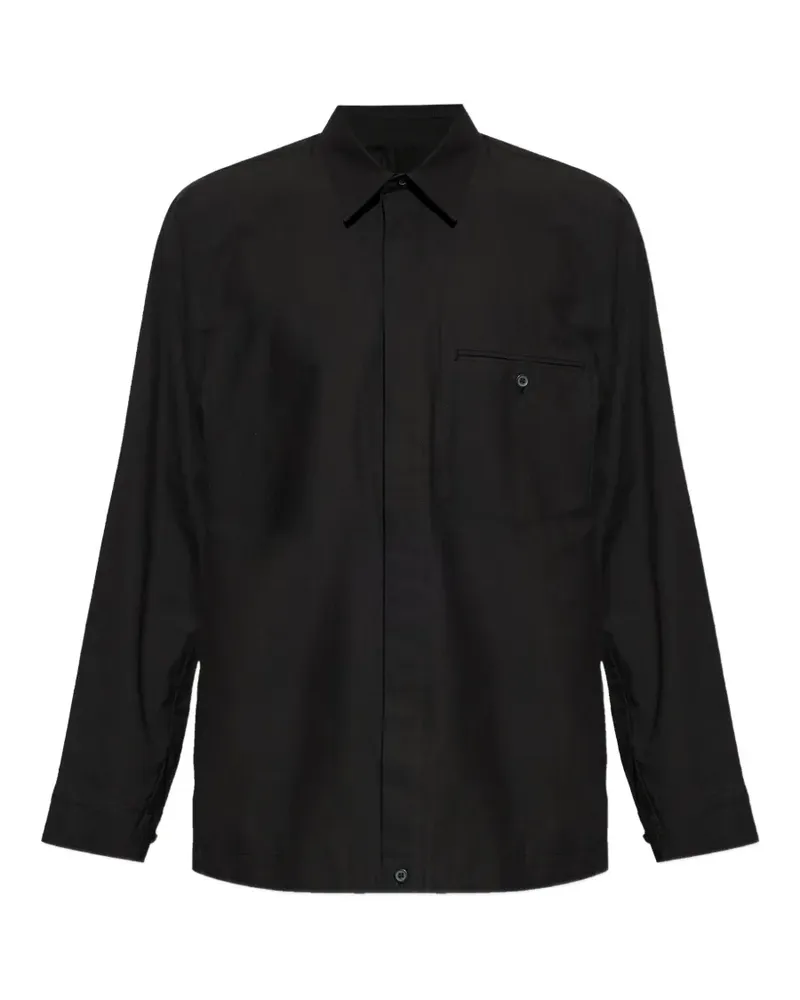 Issey Miyake Streamline Hemd mit Tasche - Schwarz Schwarz