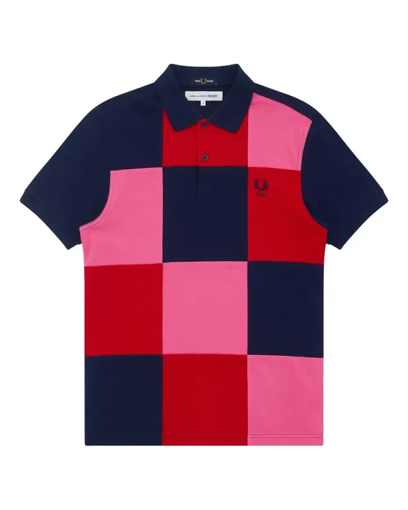 Comme des Garçons x Fred Perry patchwork-design polo shirt - Blau Blau