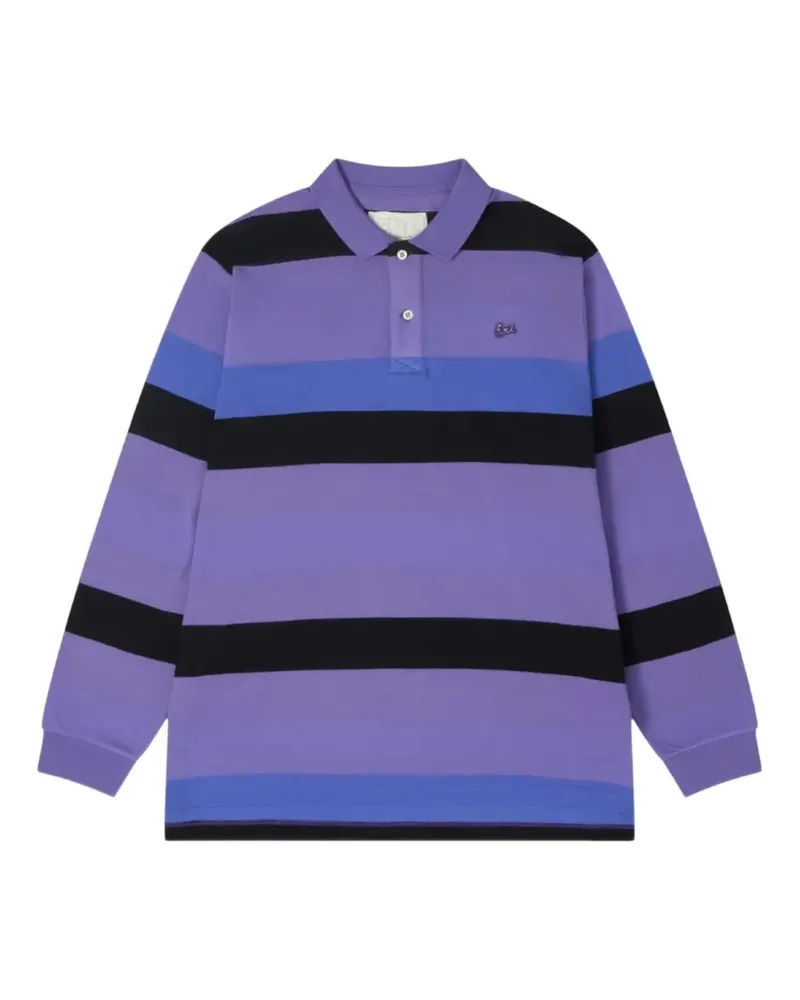 ERL Gestreiftes Poloshirt - Violett Violett