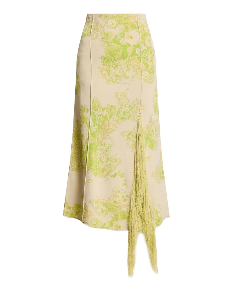 Erdem Midirock mit Blumenfransen - Nude Nude
