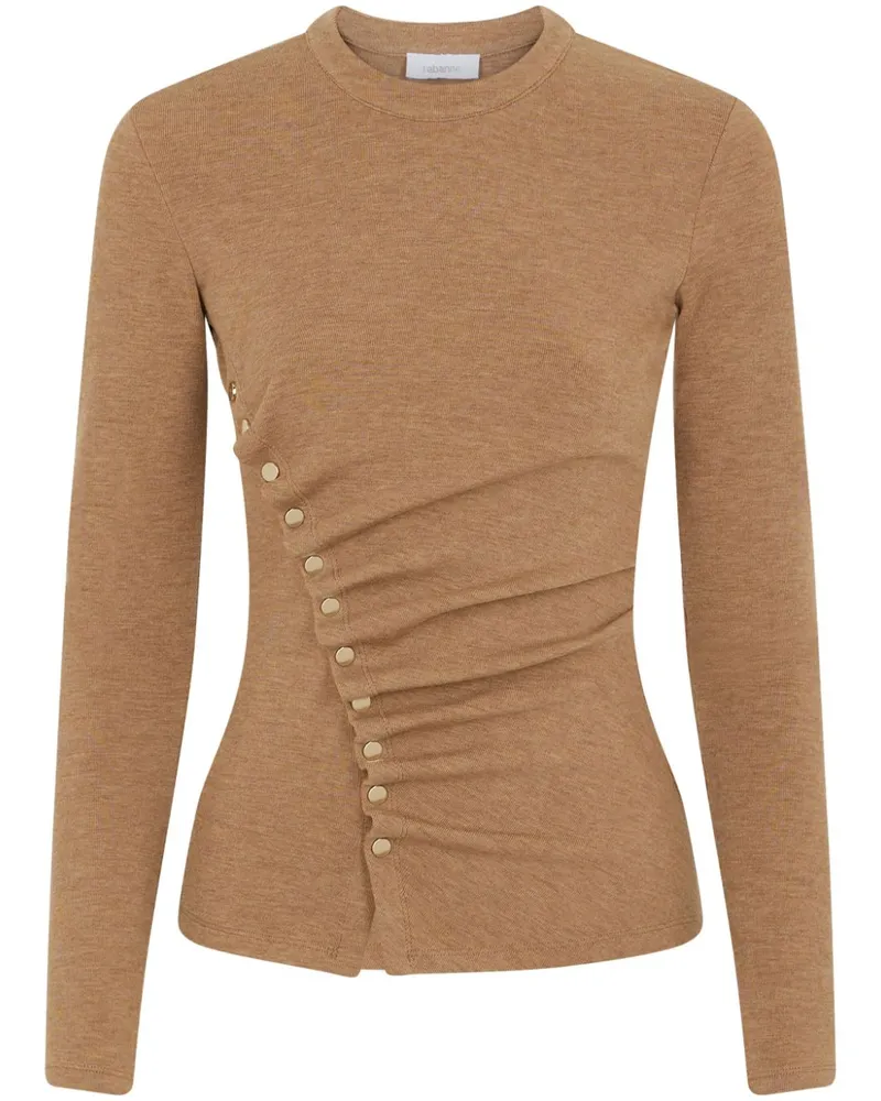Paco Rabanne Temporary Strickoberteil mit drapiertem Detail - Nude Nude