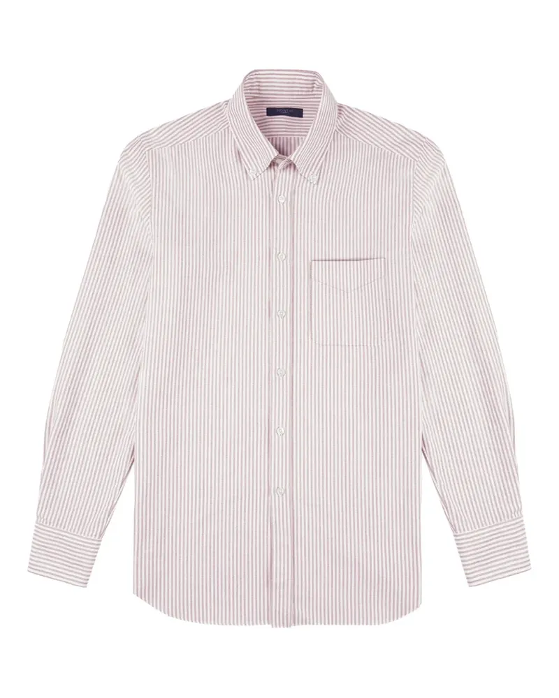 Glanshirt Gestreiftes Oxford-Hemd - Weiß Weiß