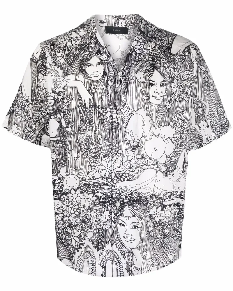 Amiri Hemd mit Print - Weiß Weiß
