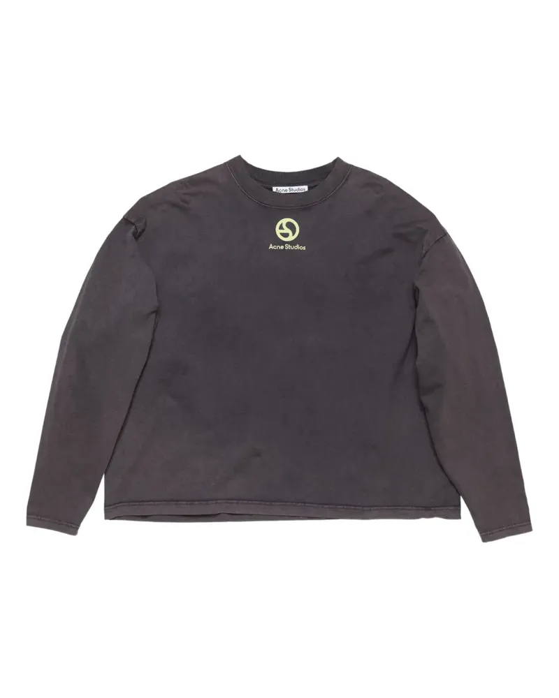 Acne Studios Langarmshirt mit Logo-Print - Grau Grau