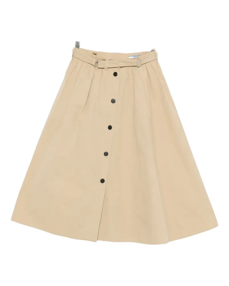 Prada button belted midi skirt - Nude Nude