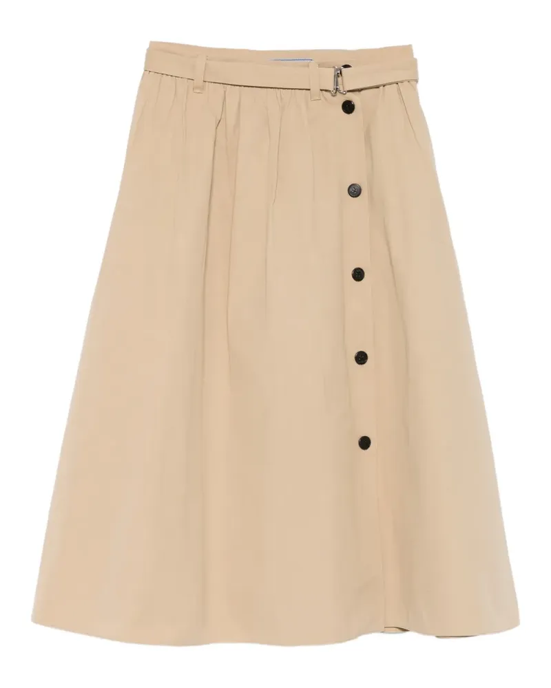 Prada Midirock mit Gürtel - Nude Nude