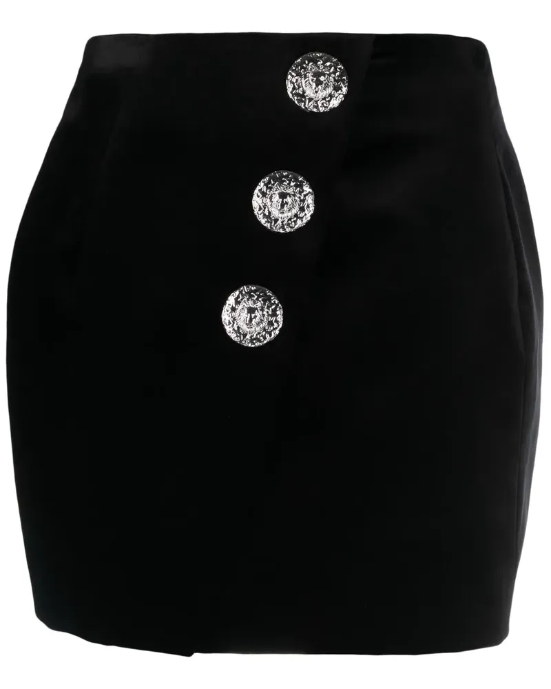 Balmain Minirock mit Zierknöpfen - Schwarz Schwarz