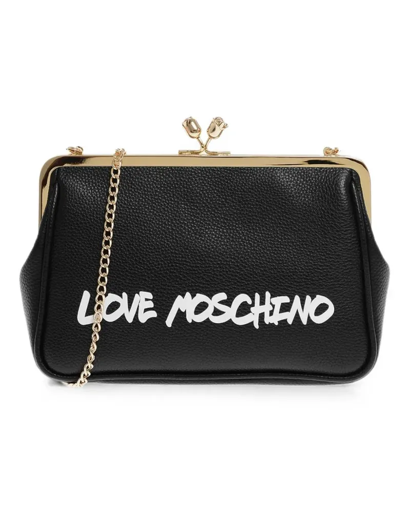 Moschino Love logo-print Love clutch bag - Schwarz Schwarz