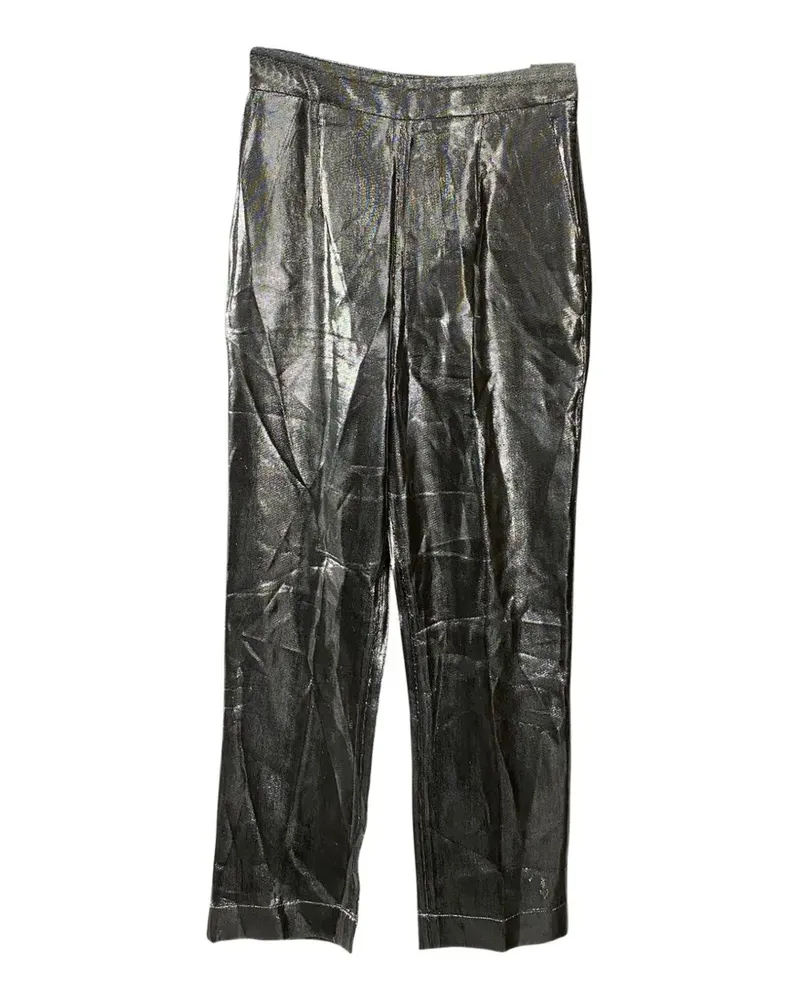 Isa Arfen crinkled-effect trousers - Silber Silber