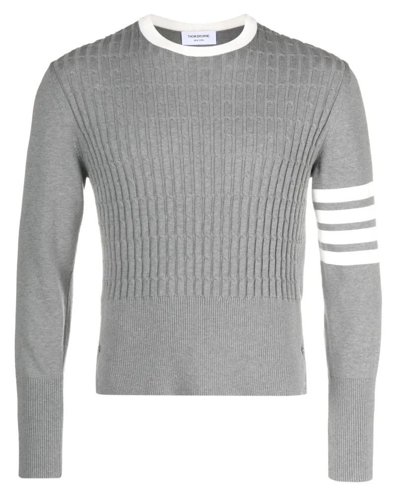 Thom Browne Pullover mit Zopfmuster - Grau Grau