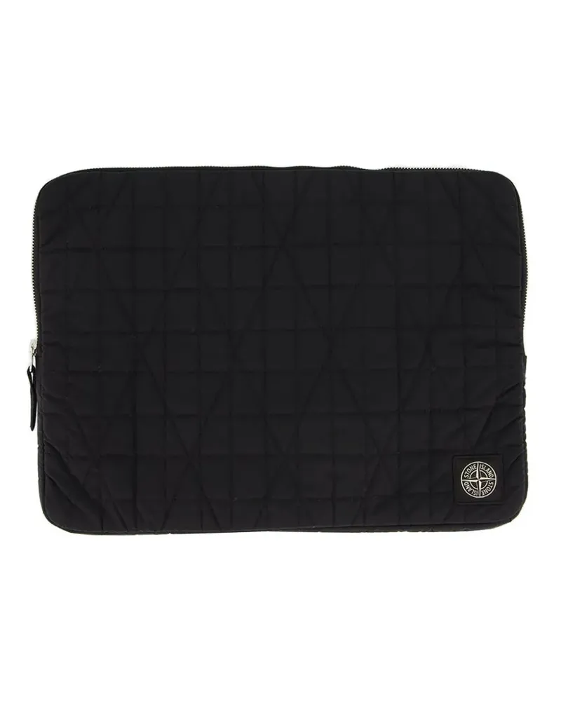 Stone Island quilted laptop case - Schwarz Schwarz