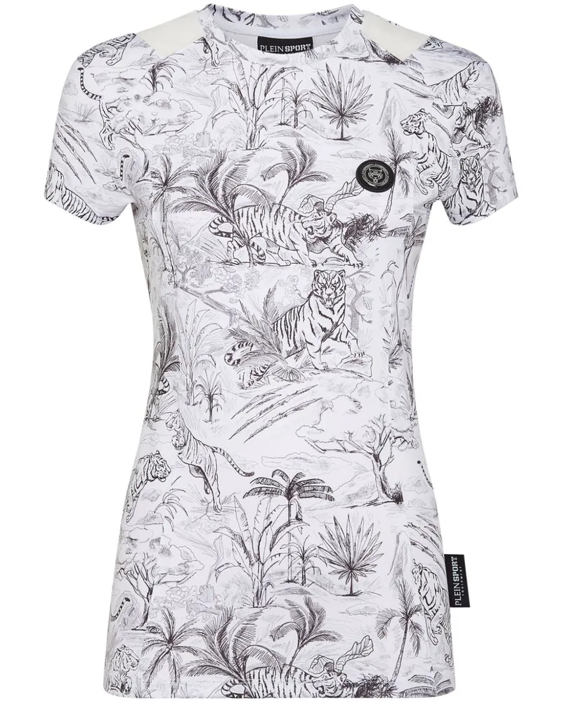 Philipp Plein Kompressions-T-Shirt mit grafischem Print - Weiß Weiß