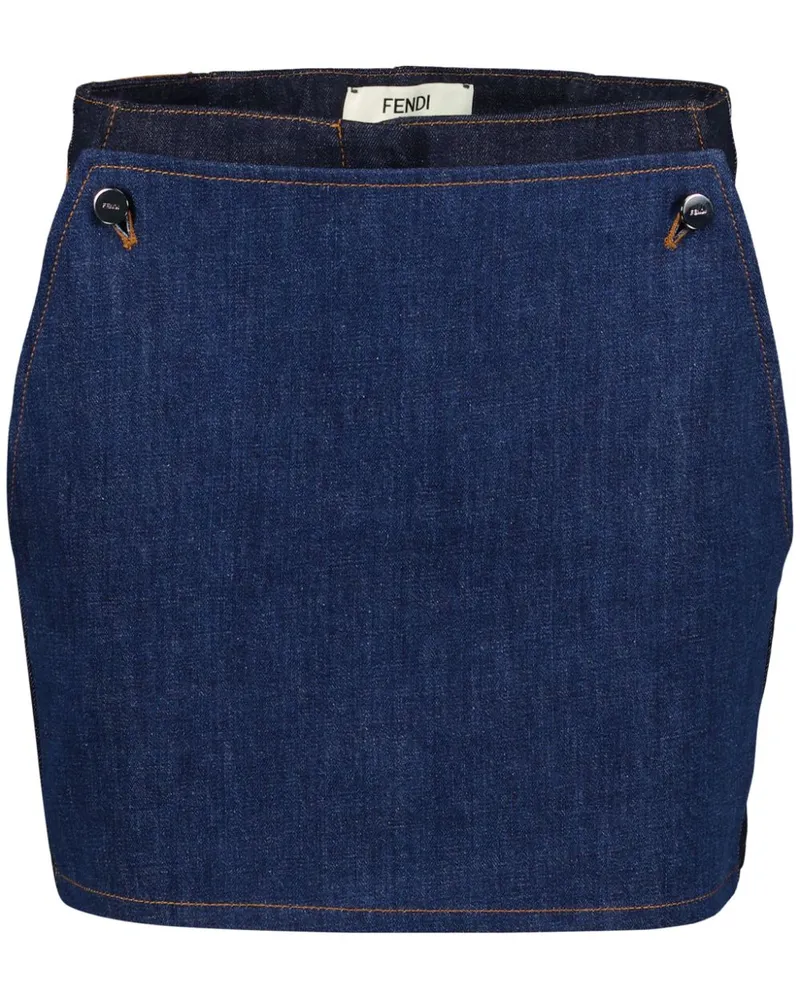 Fendi Shorts im Layering-Look - Blau Blau