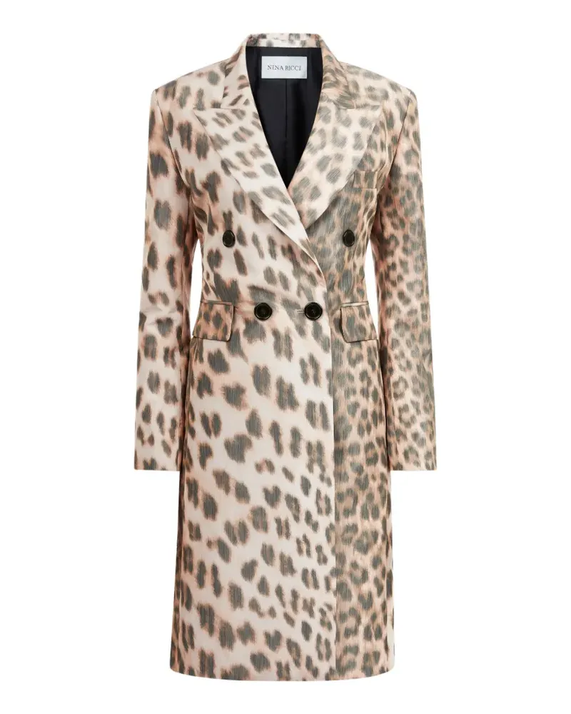 Nina Ricci Cabanjacke mit Leopardenprint - Nude Nude
