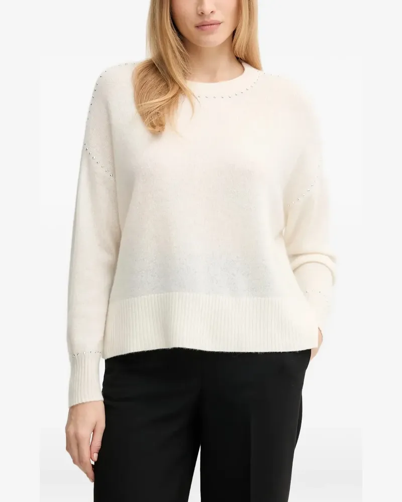 Joseph Ribkoff embellishments split sweater - Nude Nude