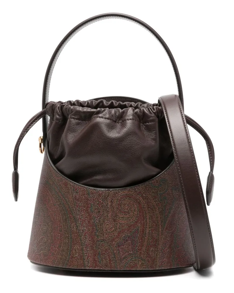 Etro Mittelgroße Paisley Saturno Tote Bag Braun