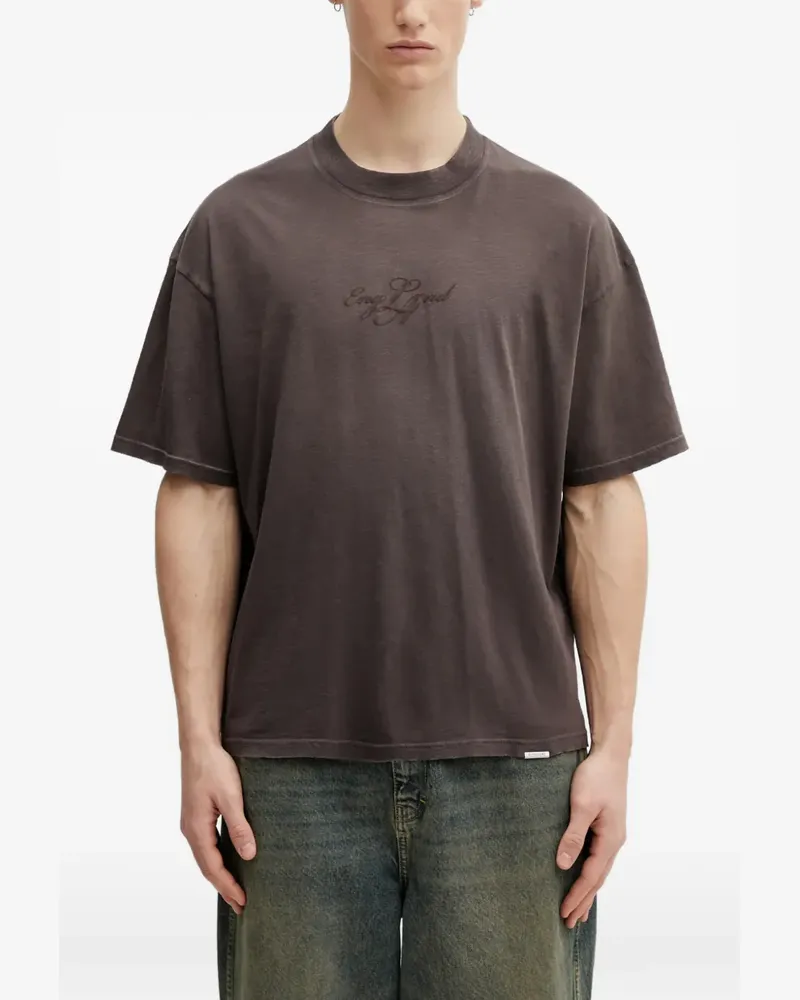 REPRESENT T-Shirt mit Logo-Stickerei - Braun Braun