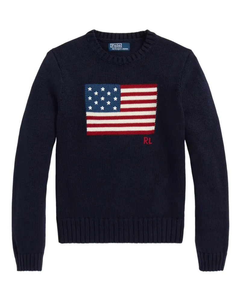 Ralph Lauren Strick mit Flagge - Blau Blau