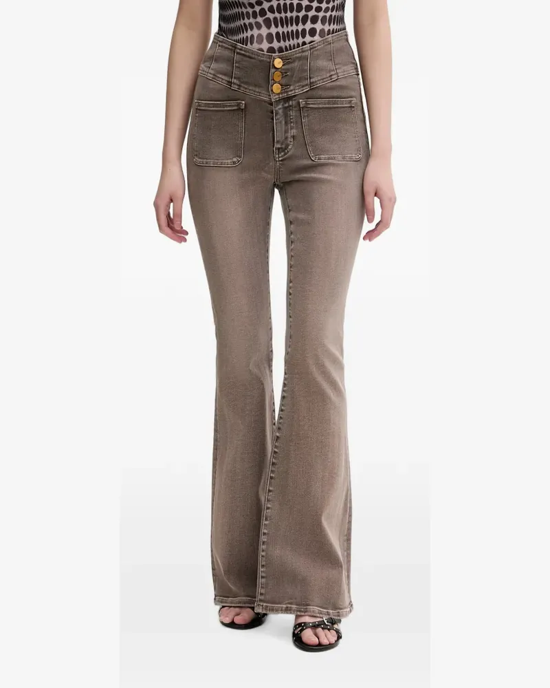 Miss Sixty Glenda Plus 5 high-waisted flared jeans - Nude Nude
